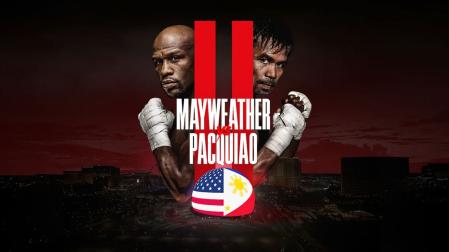 Cartel promocional de la pelea entre Manny Pacquiao y Floyd Mayweather que se emitirá en Netflix