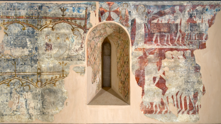 Pintura mural procedente del ábside de la Iglesia de la Asunción de la Virgen, Olleta.