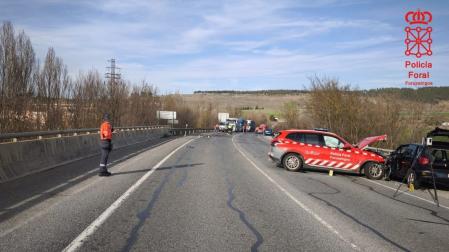 Imagen del accidente en Noáin