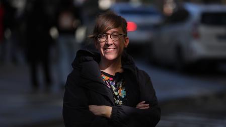 Itziar García Zubiri esta semana en Pamplona, donde tiene su oficina como autónoma