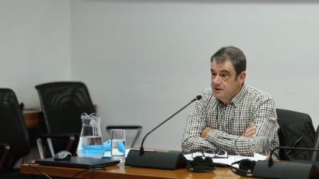 Fernando Merino, este miércoles en su comparecencia en la comisión de investigación del Parlamento de Navarra