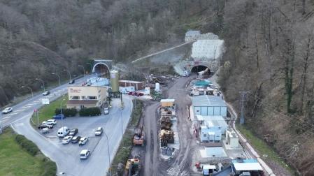 Obras de duplicación del túnel de Belate.