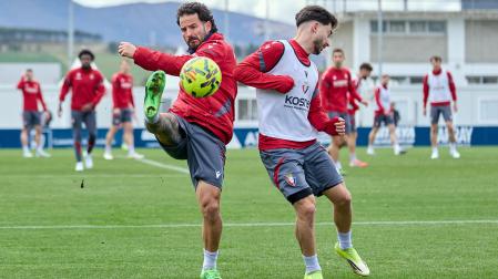 Foto del entrenamiento de Osasuna antes del partido ante el Valencia.