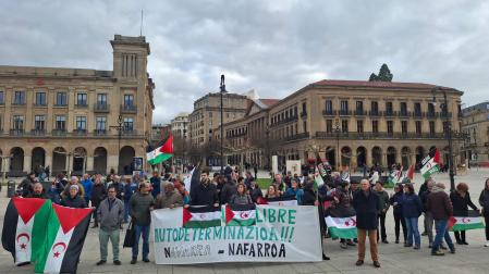 Concentración en Pamplona en conmemoración del 50 aniversario de la proclamación de la RASD