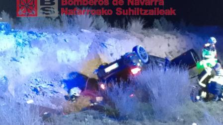 Foto del accidente con dos heridos en Valtierra.