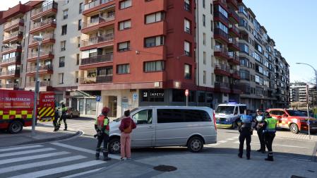 Lugar del atropello, este domingo por la tarde.