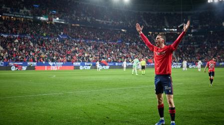 La celebración del último gol contra el Real Madrid, obra de Raúl García Haro