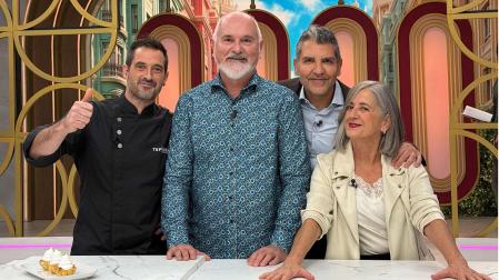 Joseba Arguiñano, junto a los miembros del jurado de ‘Top Chef: Dulces y Famosos’