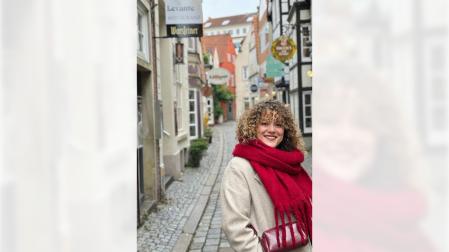 La pamplonesa Irantzu Castro Aguilar, en Schnoor, el pintoresco barrio de Bremen