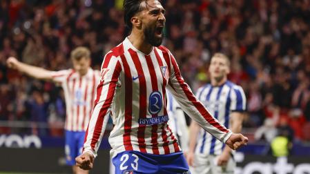 Nico González celebra su segundo gol ante la Real Sociedad