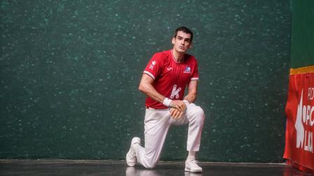 Joseba Ezkurdia, en un lance del partido del Ogueta.