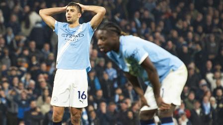 Rodri se lamenta tras el empate contra el Nottingham Forest en su estadio