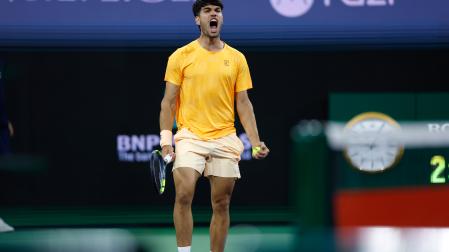 Carlos Alcaraz frente a Arthur Rinderknech en Indian Wells