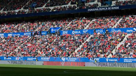 Imagen de la grada de El Sadar durante el Osasuna-Mallorca disputado este pasado sábado.