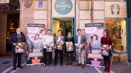 De izquierda a derecha, Carlos Albillo, Diogo Narciso, Mikel Irujo, Sara Cale, Pablo Ezcurra y Saioa Goñi