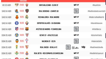 Señalamientos de la jornada 30 de Primera DIvisión