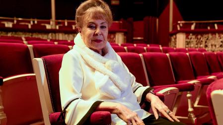La actriz Gemma Cuervo durante una entrevista para Europa Press en el Teatro María Guerrero, a 15 de junio de 2021, en Madrid