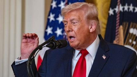 El presidente estadounidense, Donald Trump, en unas declaraciones a la prensa en la Casa Blanca
