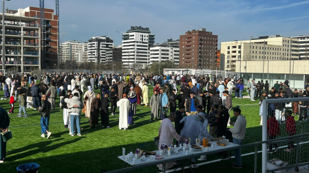 Final del ramadán en el campo de fútbol de Lezkairu