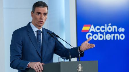 El presidente del Gobierno, Pedro Sánchez, en la rueda de prensa posterior al Consejo de Ministros extraordinario en la que ha informado del plan integral de respuesta a las consecuencias de la guerra en Oriente Medio
