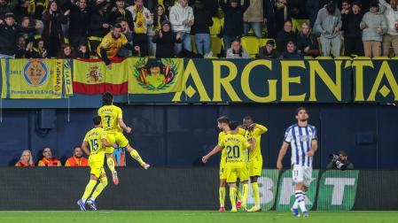 Gerard Moreno celebra su tanto frente a la Real Sociedad