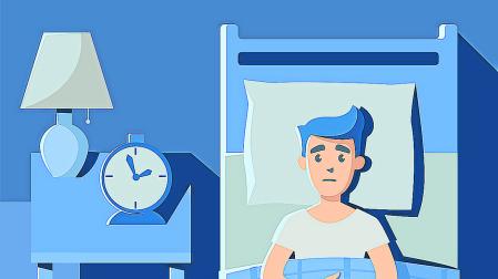 Ilustración de una persona con insomnio