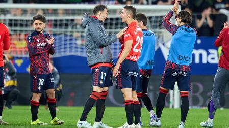Budimir y Osambela, este sábado tras el triunfo contra el Girona