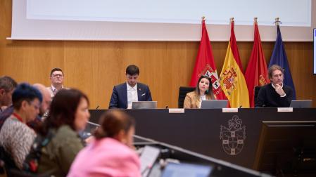 Vista de una sesión anterior del pleno del Valle de Egüés presidida por Xuriñe Peñas (UPN)