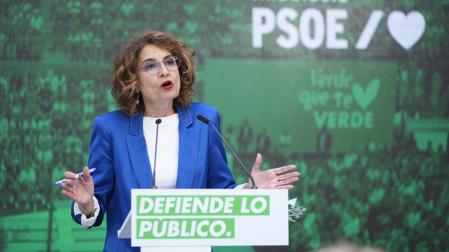 María Jesús Montero, en su comparecencia ante los medios este martes tras despedirse de sus compañeros del Gobierno