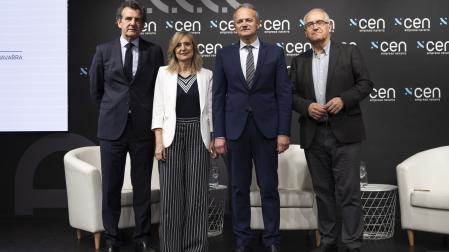 David Botín, Cristina Ibarrola, Manuel Piquer y Enrique Maya en el acto de este martes