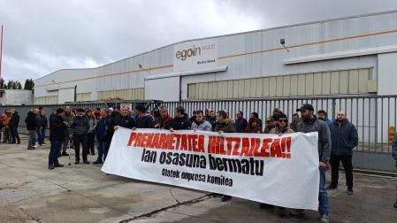 Imagen de la protesta convocada tras el accidente laboral