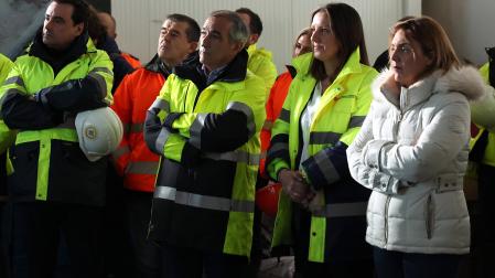 Foto de la visita de autoridades a las obras del nuevo túnel de Belate