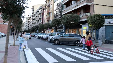 El Paseo de la Inmaculada de Estella, en una imagen de este viernes por la tarde con los cambios introducidos hace un par de semanas.