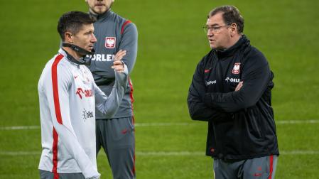 Robert Lewandowski y Jan Urban, en la última sesión preparatoria
