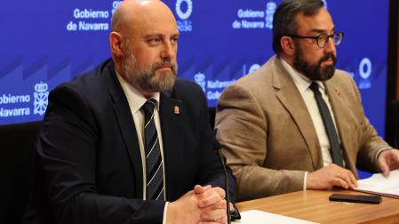 José Luis Arasti y Javier Remírez, este miércoles durante su comparecencia ante los medios