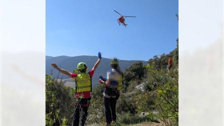 Rescate al escalador de Etxauri con fractura en un brazo