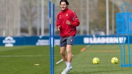 Juan Cruz, en un entrenamiento de esta semana