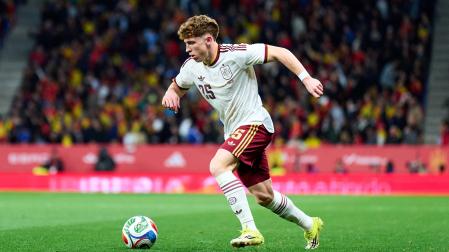 Víctor Muñoz, en el partido del martes con España