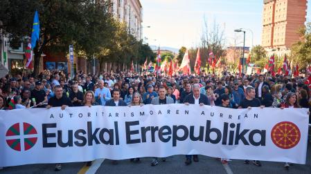 Manifestación de EH Bildu en Pamplona por el Aberri Eguna 2026europa press