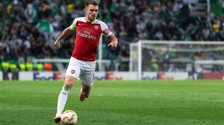 Aaron Ramsey disputa en Lisboa con el Arsenal un encuentro de Champions en octubre de 2025