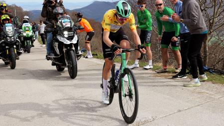 LA TUNELADORA DE ARALAR. Paul Seixas, en un momento de la ascensión en solitario a Aralar por el hormigón