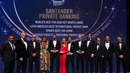Euromoney ha reconocido a Santander Private Banking con 15 galardones, entre ellos ‘Mejor Banca Privada para clientes High Net Worth (HNW) en el mundo y Mejor Banca Privada Internacional en Latinoamérica