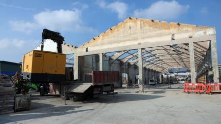 El futuro centro de la construcción estará en las antiguas naves de Transportes Iruña, junto a la UPNA
