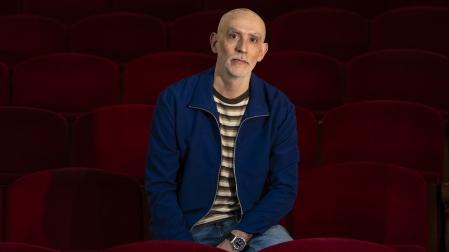 Alfredo Sanzol, retratado este miércoles en el Teatro Gayarre