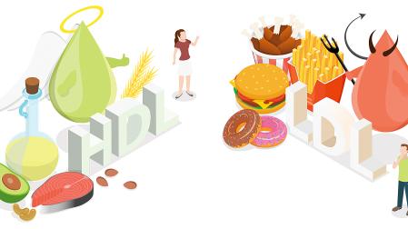 Alimentos sanos versus alimentos que suben el colesterol