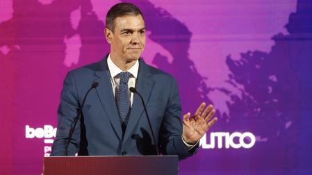 El presidente del Gobierno, Pedro Sánchez, durante su intervención en el 'European Pulse Forum' en Barcelona