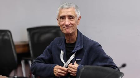 El exdirector de la empresa minera Geoalcali, Pedro Rodríguez Fernández, este miércoles en su comparecencia en la comisión de investigación del Parlamento de Navarra