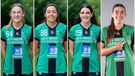 Estitxu Rodríguez, Nerea Canas, Maialen Orbañanos y Elsa Ventura, jugadoras renovadas con el Replasa Beti Onak