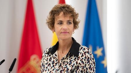 La presidenta María Chivite en una rueda de prensa anterior