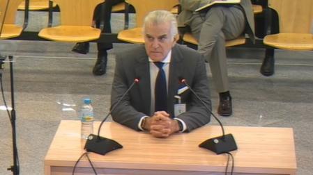 El extesorero del PP Luis Bárcenas en la Audiencia Nacional, este lunes en el juicio del caso Kitchen